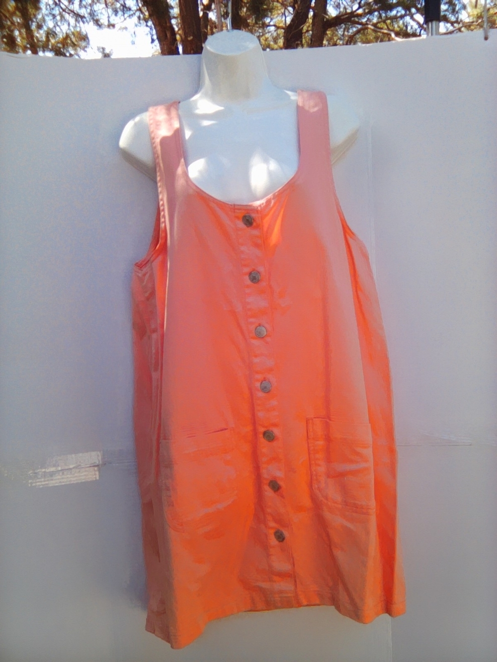 Women’s Sleeveless Button-Front Coral Dress
